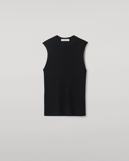  Johnstons of Elgin AW25 Women's Knitwear Black Sleeveless Black Tank Top details KAI05559SA7146