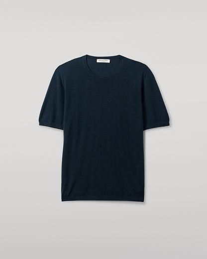 Johnstons of Elgin AW25 Men's Knitwear Bottle Green Green Superfine Cashmere T-Shirt KAI05595SC7344