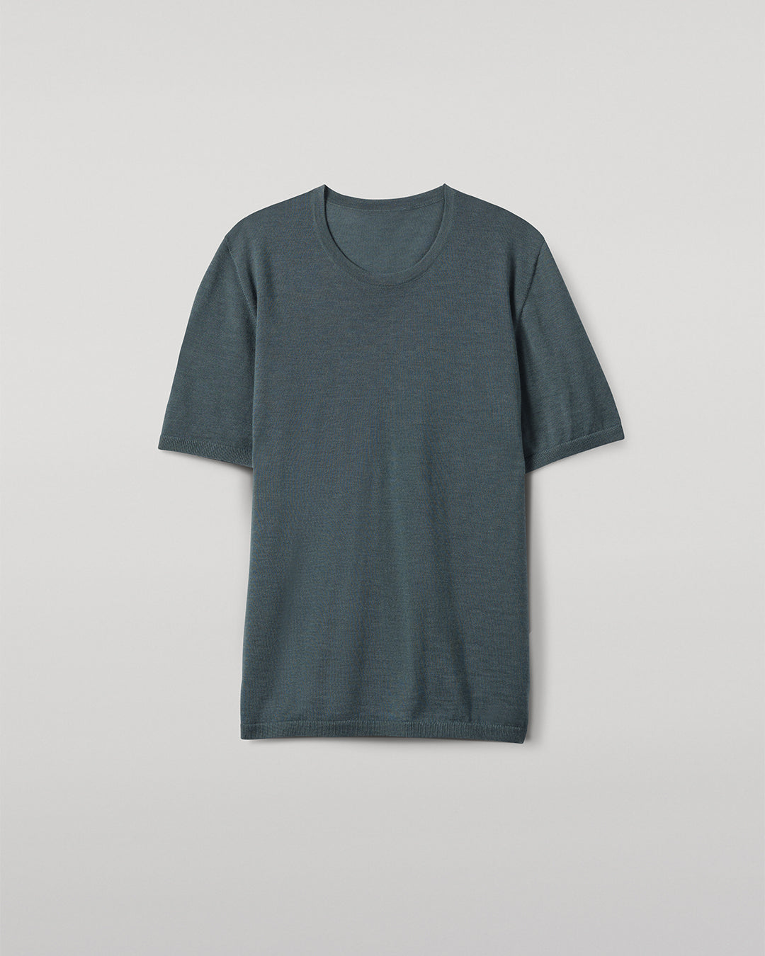 JOHNSTONS OF ELGIN MENS BOYD SUPERFINE T-SHIRT GREEN 100% SUPERFINE CASHMERE KAI05595SD5242