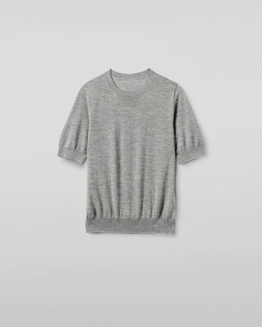 JOHNSTONS OF ELGIN WOMENS HONOR CASHMERE T_SHIRT IN GREY KAI05712HA4253