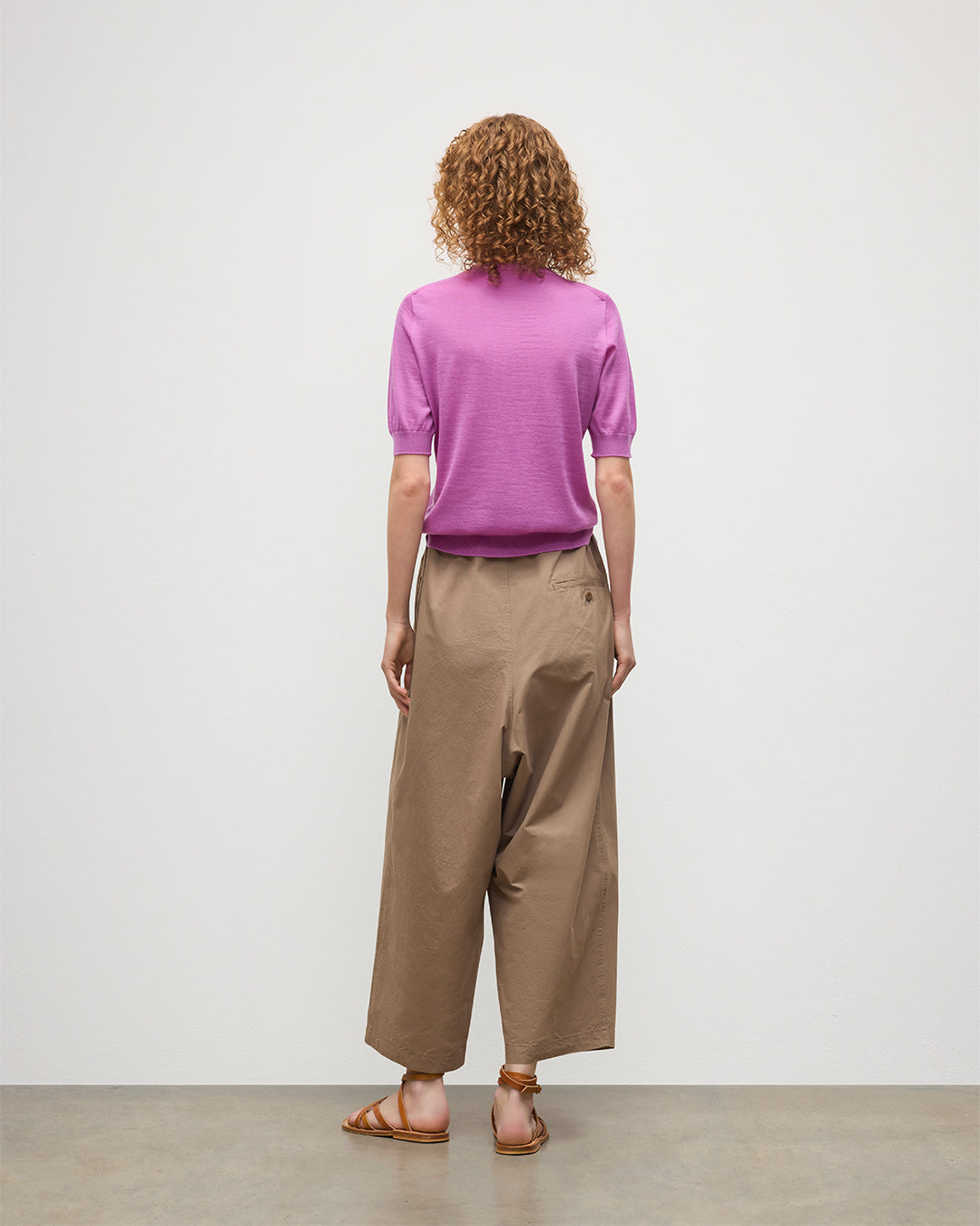 JOHNSTONS OF ELGIN WOMENS HONOR SHORT SLEEVE CREW PINK 100% SUPERFINE CASHMERE KAI05712SE5321