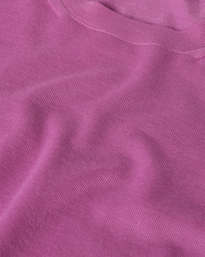 JOHNSTONS OF ELGIN WOMENS HONOR SHORT SLEEVE CREW PINK 100% SUPERFINE CASHMERE KAI05712SE5321