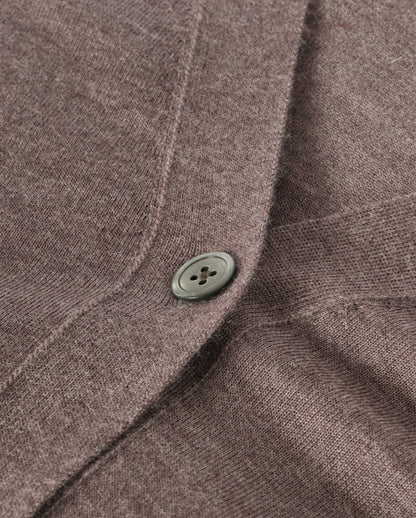 JOHNSTONS OF ELGIN WOMENS ELISE VEE CARDIGAN LIGHT BROWN 100% SUPERFINE CASHMERE KAI05716HB7092