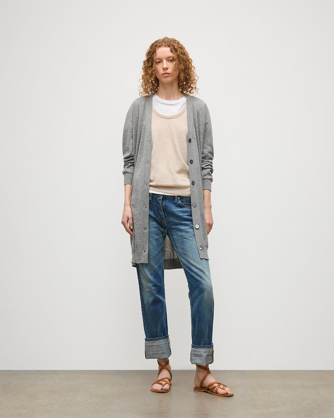JOHNSTONS OF ELGIN WOMENS ELISE VEE CARDIGAN GREY 100% SUPERFINE CASHMERE KAI05716HA4253