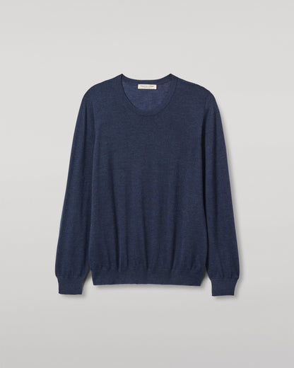 JOHNSTONS OF ELGIN MENS FIN SUPERFINE CREW NAVY 100% SUPERFINE CASHMERE KAI05717HD7350
