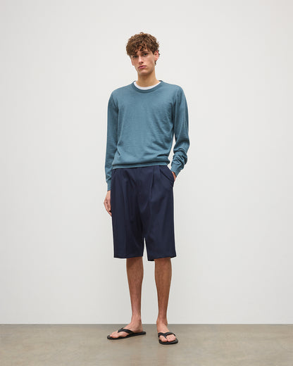 JOHNSTONS OF ELGIN MENS FIN SUPERFINE CREW GREEN 100% SUPERFINE CASHMERE KAI05717SD5242