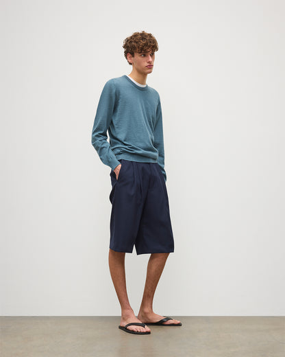 JOHNSTONS OF ELGIN MENS FIN SUPERFINE CREW GREEN 100% SUPERFINE CASHMERE KAI05717SD5242
