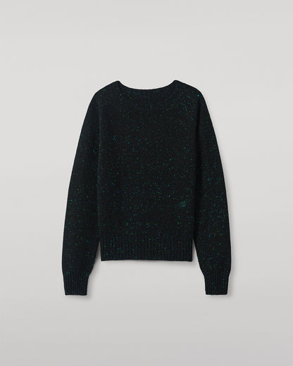 JOHNSTONS OF ELGIN WOMENS CAIRN CREW SWEATER GREEN 100% DONEGAL CASHMERE KAI05719HC7149