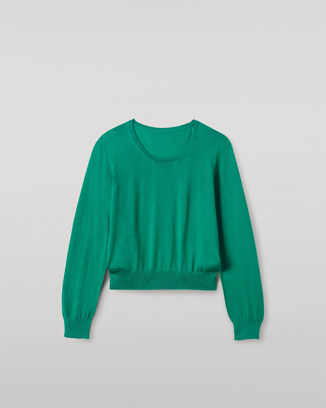 JOHNSTONS OF ELGIN WOMENS ELLA SCOOP SWEATER GREEN 100% SUPERFINE CASHMERE KAI05723SC4714