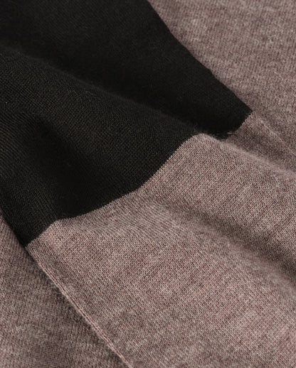 JOHNSTONS OF ELGIN WOMENS EUNA T-SHIRT LIGHT BROWN & BLACK 100% SUPERFINE CASHMERE KAI05761Q25959