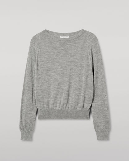 JOHNSTONS OF ELGIN WOMENS FINOLA SWEATER GREY 100% SUPERFINE CASHMERE KAI05789HA4253