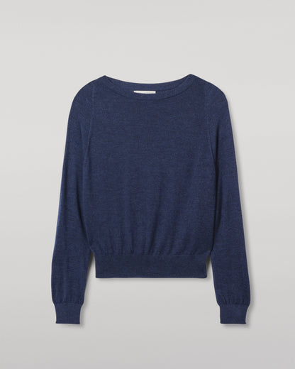 JOHNSTONS OF ELGIN WOMENS FINOLA SWEATER NAVY 100% SUPERFINE CASHMERE KAI05789HD7350