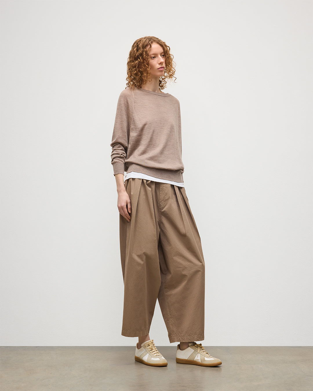 JOHNSTONS OF ELGIN WOMENS FINOLA SWEATER LIGHT BROWN 100% SUPERFINE CASHMERE KAI05789HB0273
