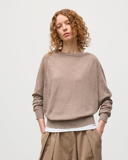 JOHNSTONS OF ELGIN WOMENS FINOLA SWEATER LIGHT BROWN 100% SUPERFINE CASHMERE KAI05789HB0273