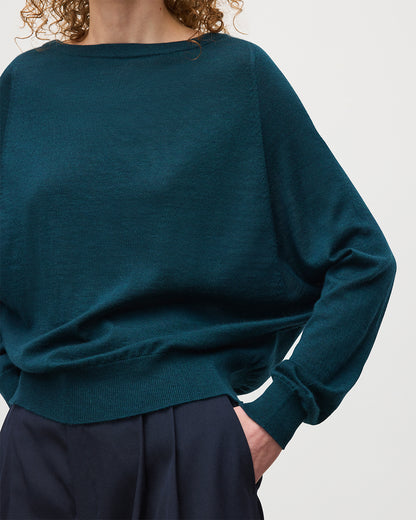 JOHNSTONS OF ELGIN WOMENS FINOLA SWEATER GREEN 100% SUPERFINE CASHMERE KAI05789SC7344