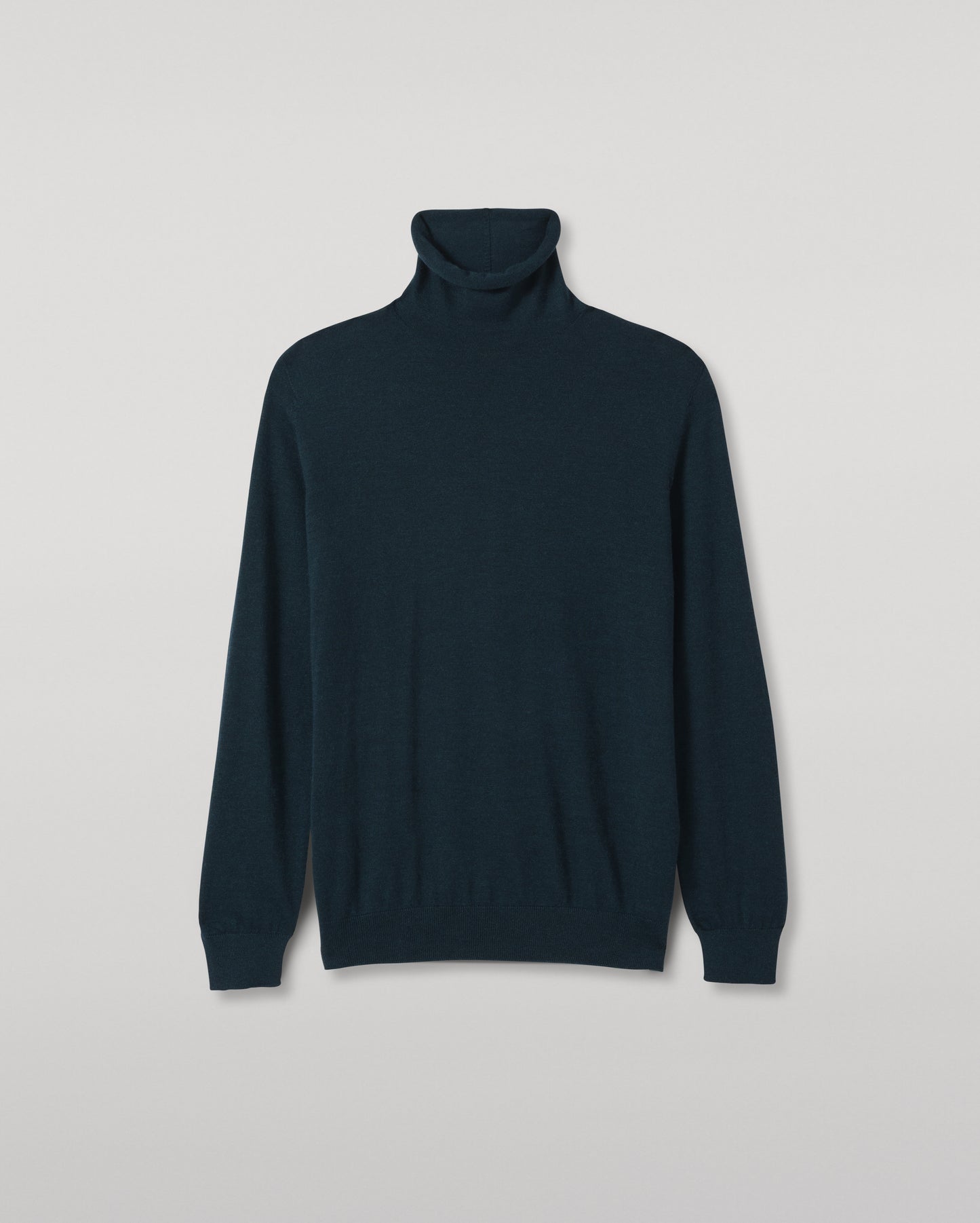 JOHNSTONS OF ELGIN BEATRICE FUNNEL SWEATER SUPERFINE CASHMERE FUNNEL NECK SWEATER WITH LINKS STITCH DETAIL - 3 PLY BOTTLE GREEN 100% CASHMERE KAI05951SC7344