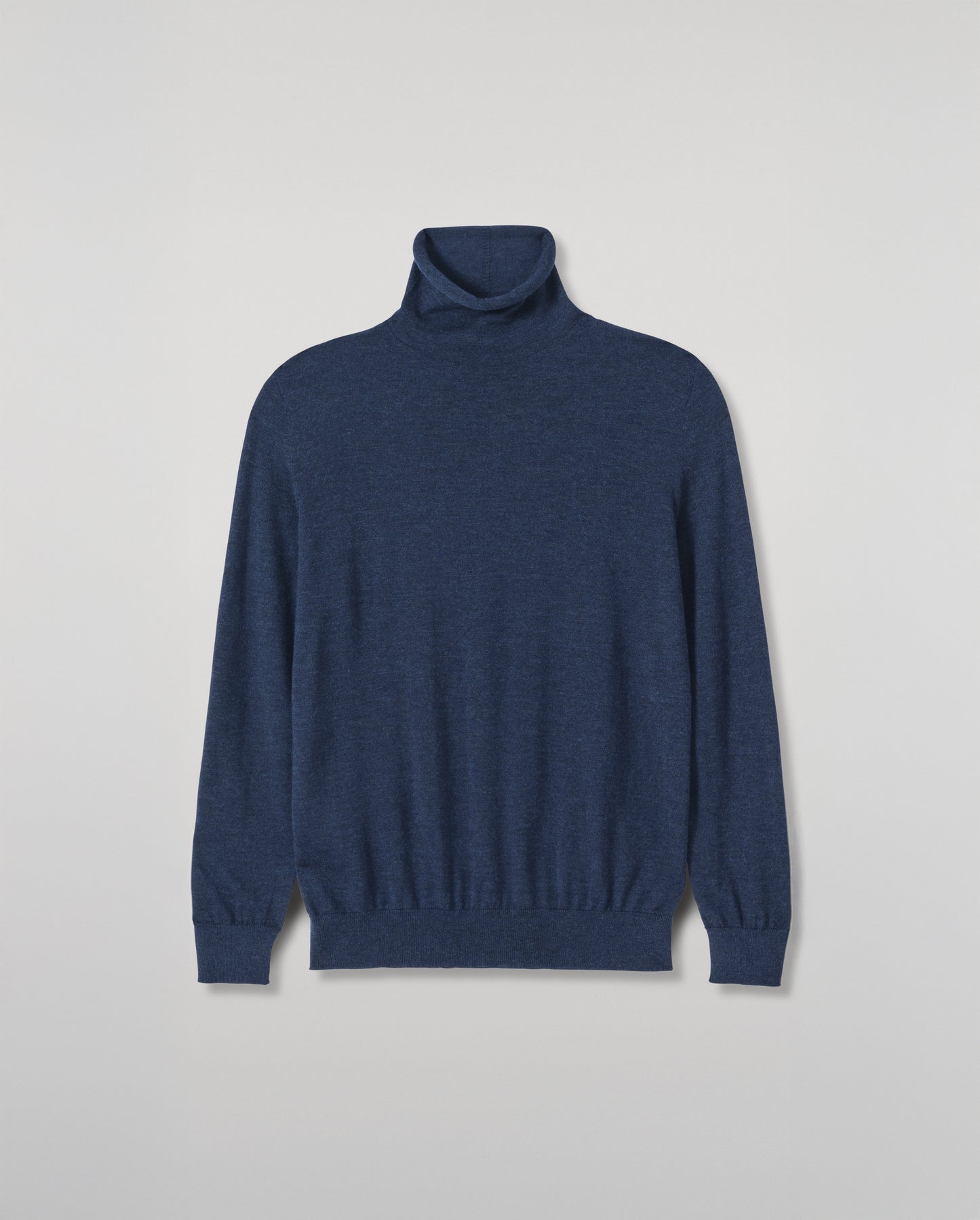 JOHNSTONS OF ELGIN BEATRICE FUNNEL SWEATER SUPERFINE CASHMERE FUNNEL NECK SWEATER WITH LINKS STITCH DETAIL - 3 PLY NAVY 100% CASHMERE KAI05951HD7350