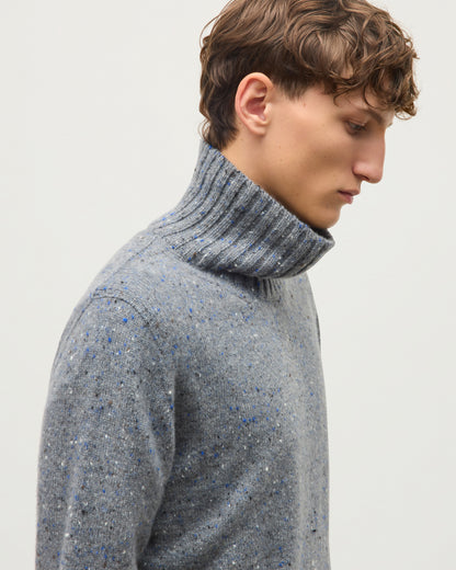 JOHNSTONS OF ELGIN MACKINTOSH ROLL NECK SWEATER DONEGAL CASHMERE ROLL NECK SWEATER GREY 100% CASHMERE KAI05957HA4270