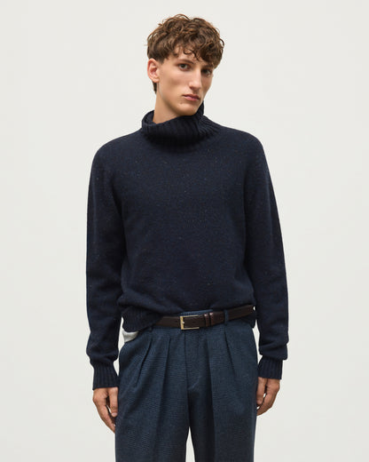 JOHNSTONS OF ELGIN MACKINTOSH ROLL NECK SWEATER DONEGAL CASHMERE ROLL NECK SWEATER BLUE 100% CASHMERE KAI05957HD7348