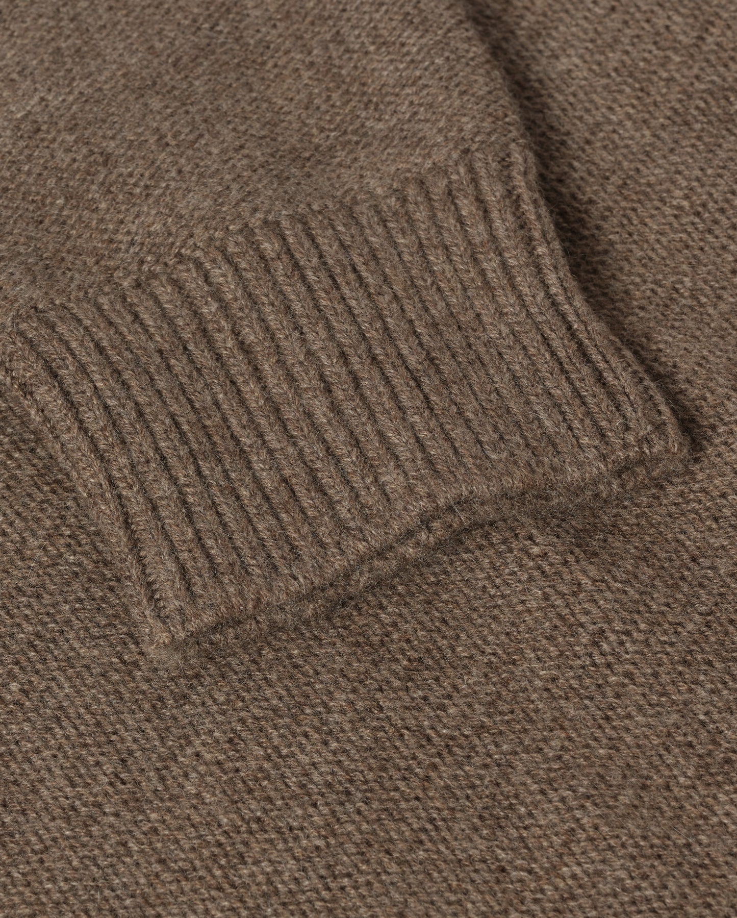 JOHNSTONS OF ELGIN MAGGIE ROLL NECK SWEATER CASHMERE REVERSE STITCH ROLL NECK SWEATER - 8 PLY BROWN 100% CASHMERE KAI05983HB7128