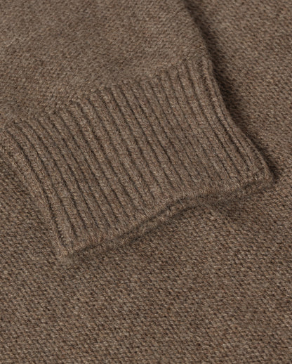 JOHNSTONS OF ELGIN MAGGIE ROLL NECK SWEATER CASHMERE REVERSE STITCH ROLL NECK SWEATER - 8 PLY BROWN 100% CASHMERE KAI05983HB7128