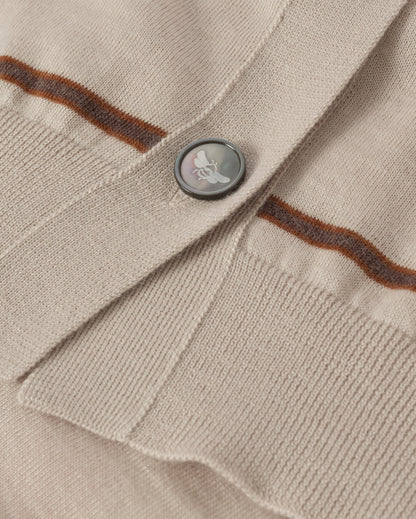 JOHNSTONS OF ELGIN EFFIE VEE CARDIGAN SUPERFINE CASHMERE VEE NECK CARDIGAN WITH TIPPING - 3 PLY CREAM 100% CASHMERE KAI06032Q26335