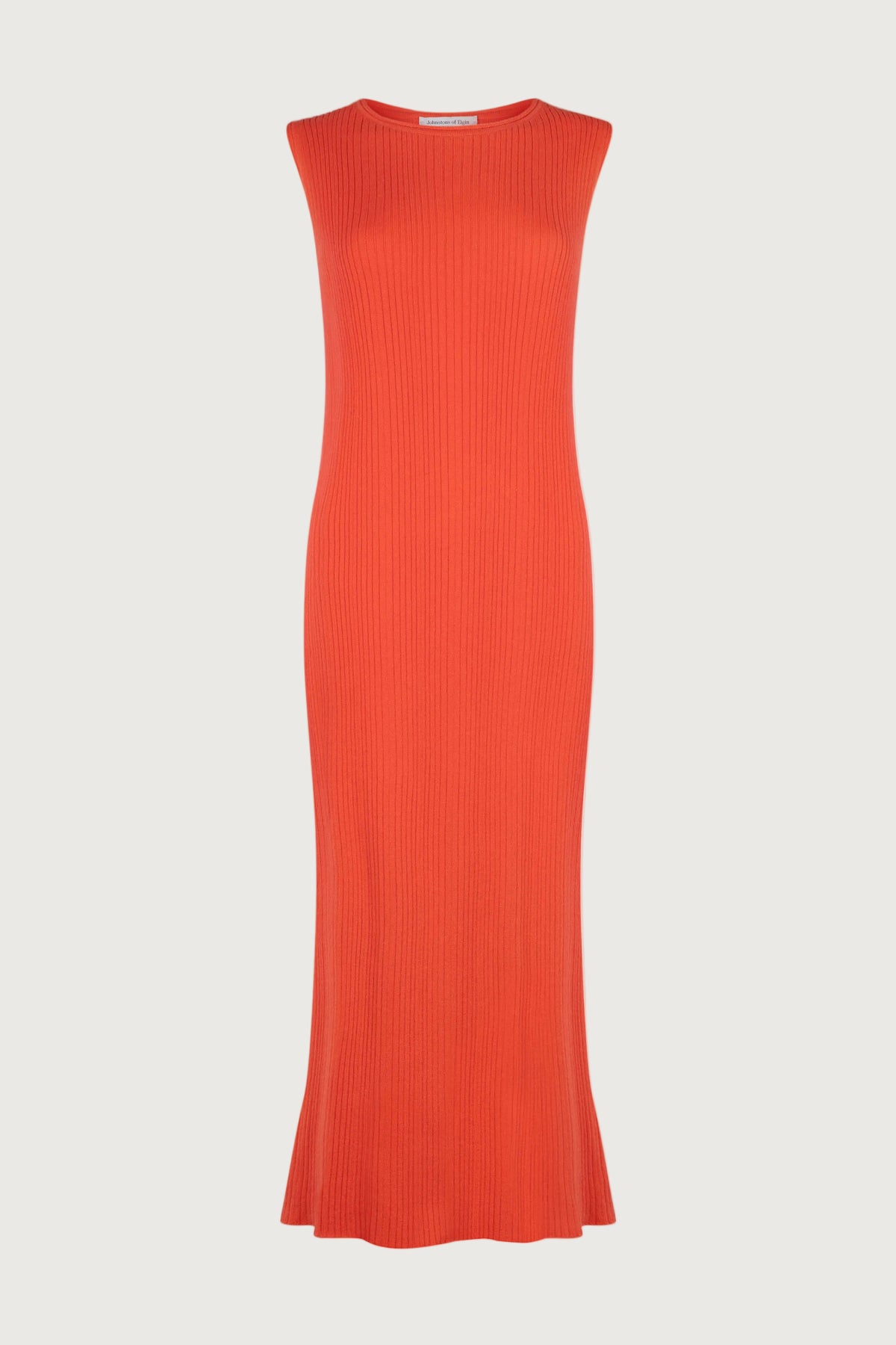 Johnstons of Elgin SS24 Women's Knitwear Coral Sleeveless Ribbed Cashmere Dress KAP05204SG4262