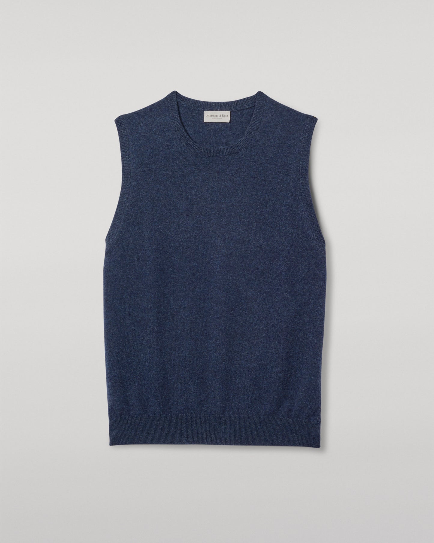 JOHNSTONS OF ELGIN MENS LENNOX SLEEVELESS CREW NAVY 100% CASHMERE KAP05243HD7350