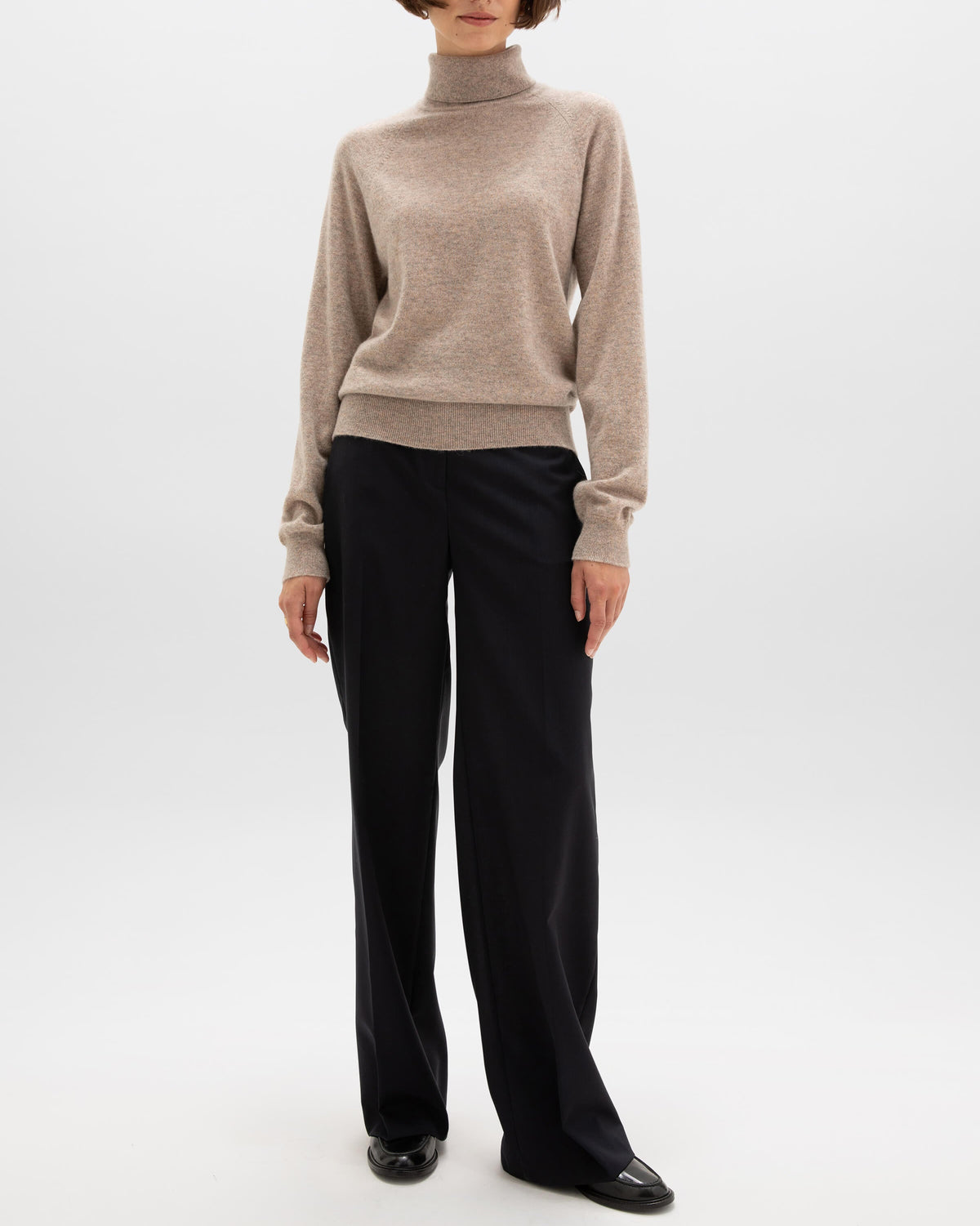 Johnstons of Elgin AW24 Women's Knitwear Ash Cashmere Roll Neck KAP05275HB4334