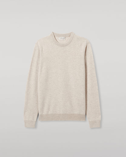 MENS RORY CREW CLASSIC JUMPER NATURAL 100% CASHMERE, BY JOHNSTONS OF ELGIN KAP05471HA0402