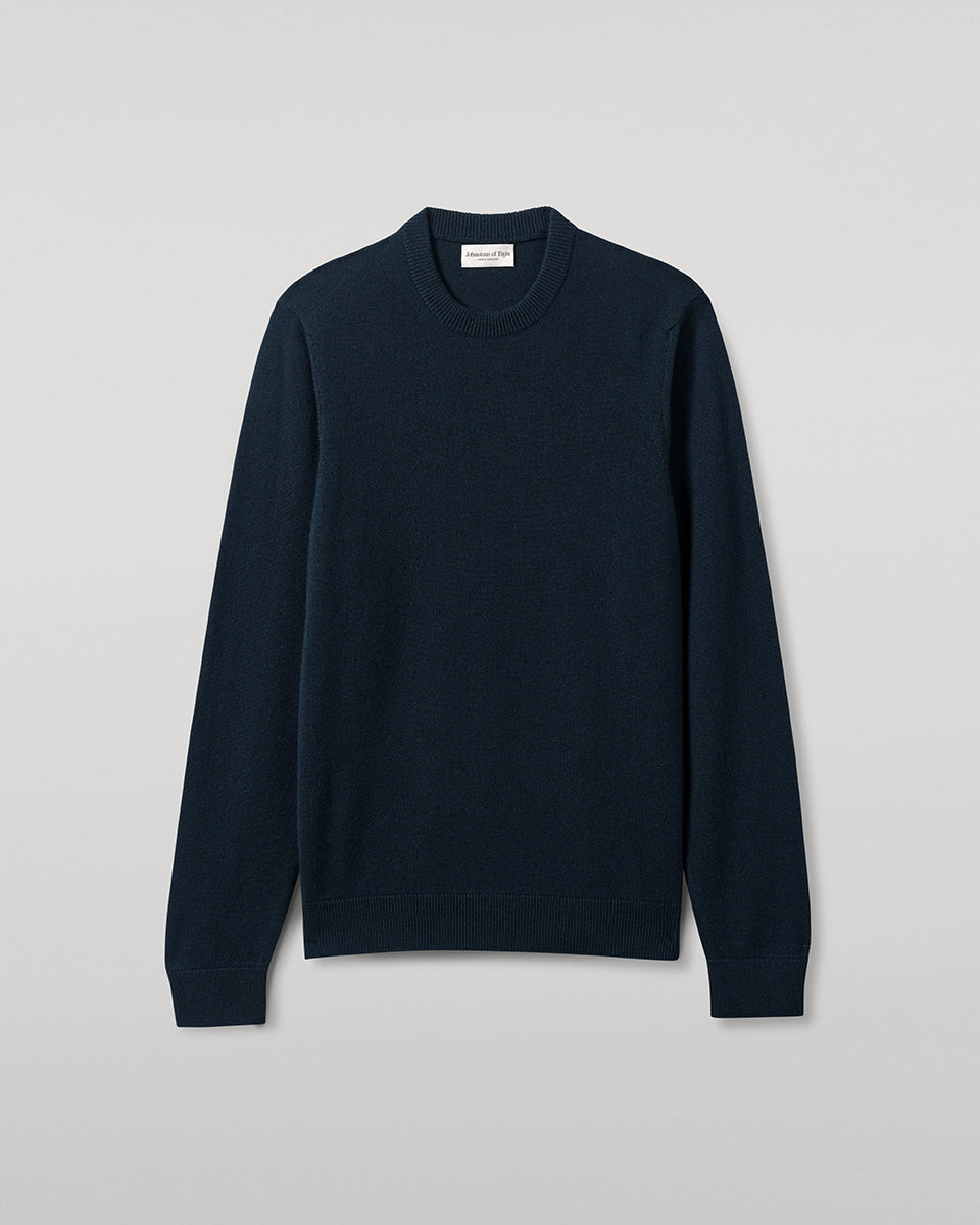 Johnstons of Elgin AW25 Men's Knitwear Bottle Green Classic Cashmere Green Round Neck Jumper KAP05471SC7341