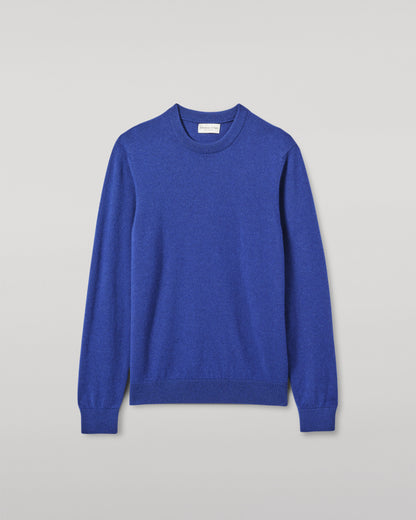 JOHNSTONS OF ELGIN MENS RORY CREW CLASSIC JUMPER BLUE 100% CASHMERE KAP05471SD5326