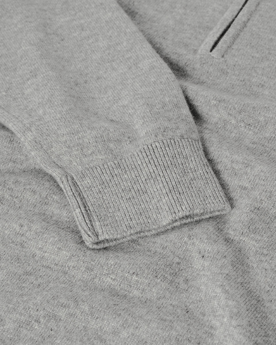 Johnstons of Elgin AW25 Men's Knitwear Light Grey Classic Cashmere Grey  Zip Neck Jumper KAP05695HA0308