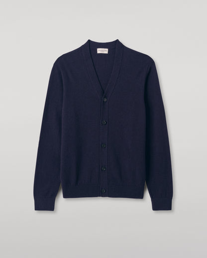 Johnstons of Elgin Men's Knitwear Dark Navy Classic Cashmere Navy Cardigan KAP05576SD7666