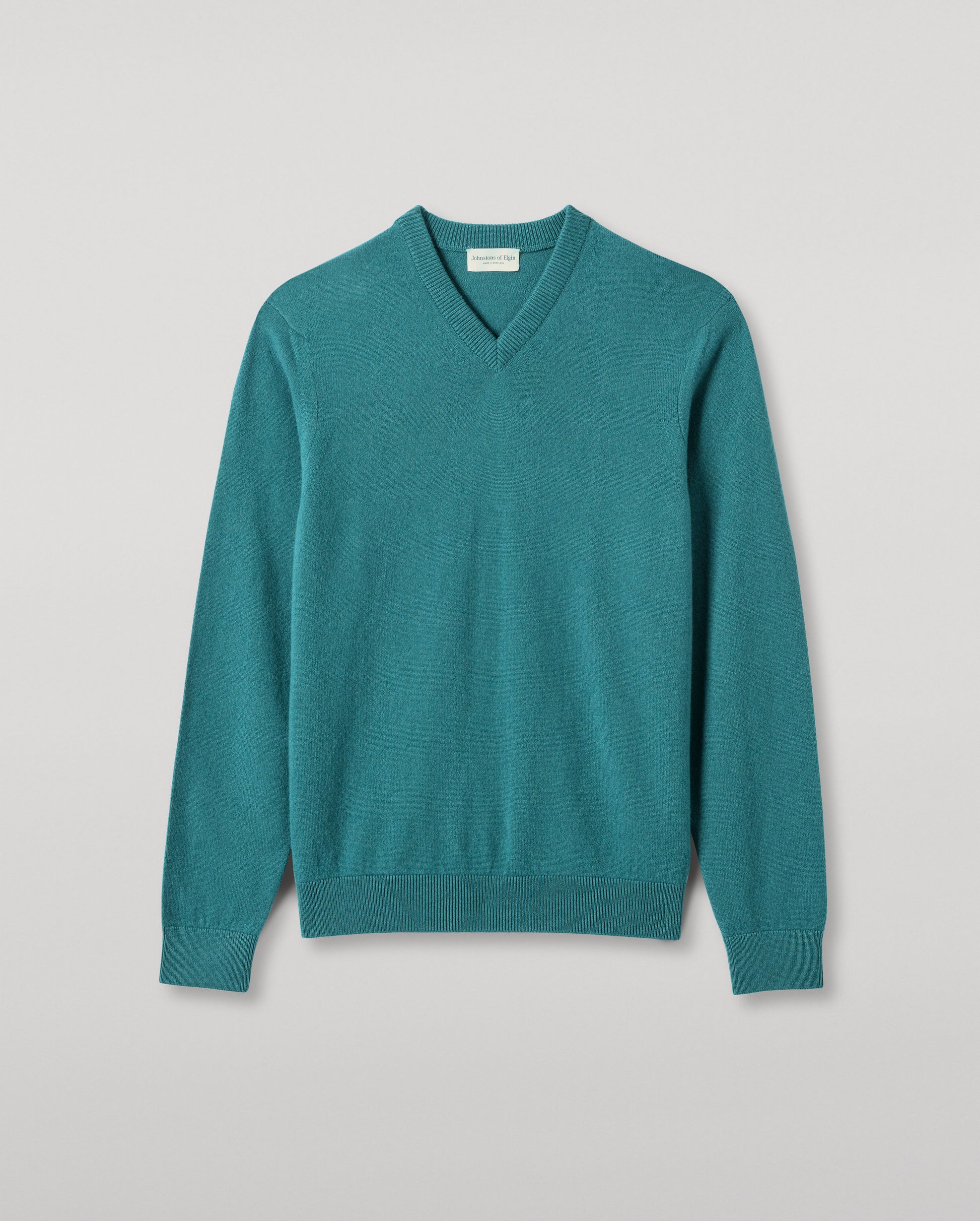 JOHNSTONS OF ELGIN MENS RORY VEE NECK CLASSIC JUMPER 100% CASHMERE KAP05594SC4720