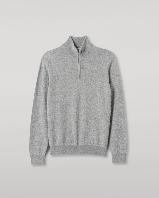 JOHNSTONS OF ELGIN MENS RORY CLASSIC HALF ZIP CLASSIC SWEATER 100% CASHMERE KAP05695HA0400