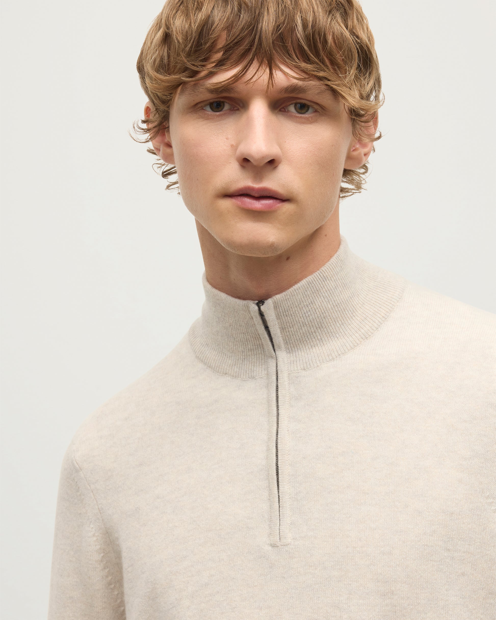 MENS RORY CLASSIC HALF ZIP CLASSIC SWEATER 100% CASHMERE FROM JOHNSTONS OF ELGIN  KAP05695HA0402