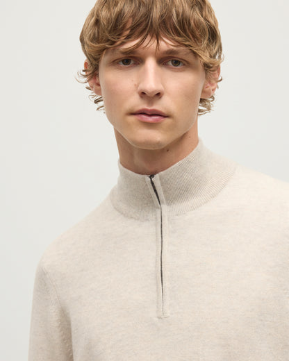 MENS RORY CLASSIC HALF ZIP CLASSIC SWEATER 100% CASHMERE FROM JOHNSTONS OF ELGIN  KAP05695HA0402