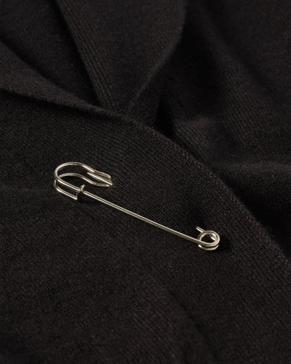 JOHNSTONS OF ELGIN WOMENS CRATHIE SHAWL CARDIGAN BLACK 100% CASHMERE KAP05707SA7210