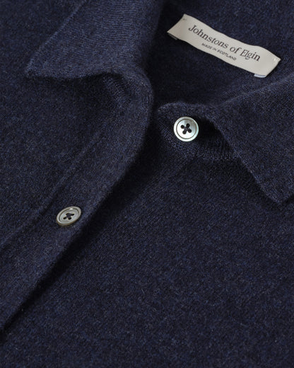 JOHNSTONS OF ELGIN WOMENS MUNRO SHIRT NAVY 100% CASHMERE KAP05765HD7350