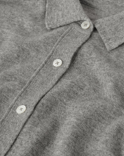 JOHNSTONS OF ELGIN WOMENS MUNRO SHIRT LIGHT GREY 100% CASHMERE KAP05765HA0308
