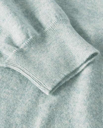JOHNSTONS OF ELGIN WOMENS LUNAN CLASSIC CREW SWEATER LIGHT GREEN 100% CASHMERE KAP05784HC0047