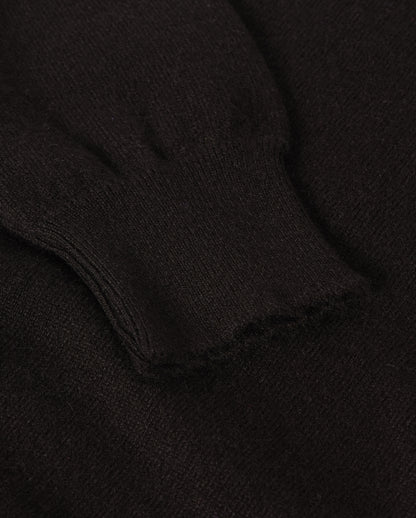 JOHNSTONS OF ELGIN IRIS ROLL NECK SWEATER PETITE CASHMERE ROLL NECK SWEATER - 2 PLY BLACK 100% CASHMERE KAP05952SA7210