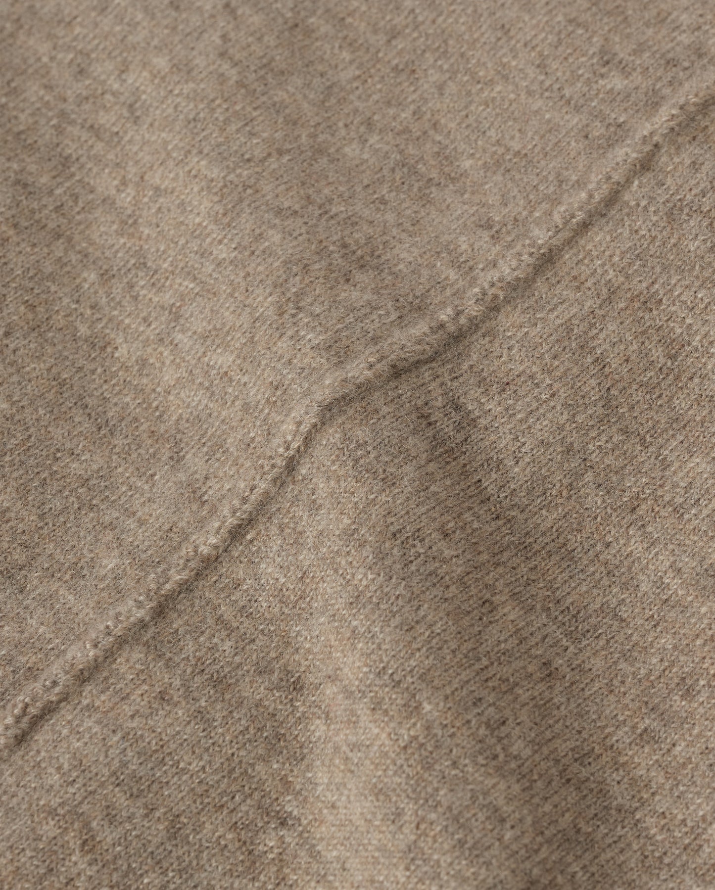 JOHNSTONS OF ELGIN JESSIE CREW CARDIGAN CASHMERE ROUND NECK CARDIGAN WITH EXPOSED SEAM DETAIL & CENTRE BACK SPLIT - 2 PLY LIGHT BROWN 100% CASHMERE KAP05988HB4447