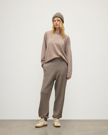 JOHNSTONS OF ELGIN REEL PANTS CASHMERE TWILL STITCH PANTS WITH SIDE POCKETS - 2 PLY BROWN 100% CASHMERE KAP05994Q26342
