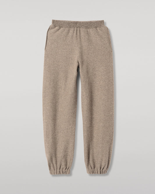 JOHNSTONS OF ELGIN REEL PANTS CASHMERE TWILL STITCH PANTS WITH SIDE POCKETS - 2 PLY BROWN 100% CASHMERE KAP05994Q26342