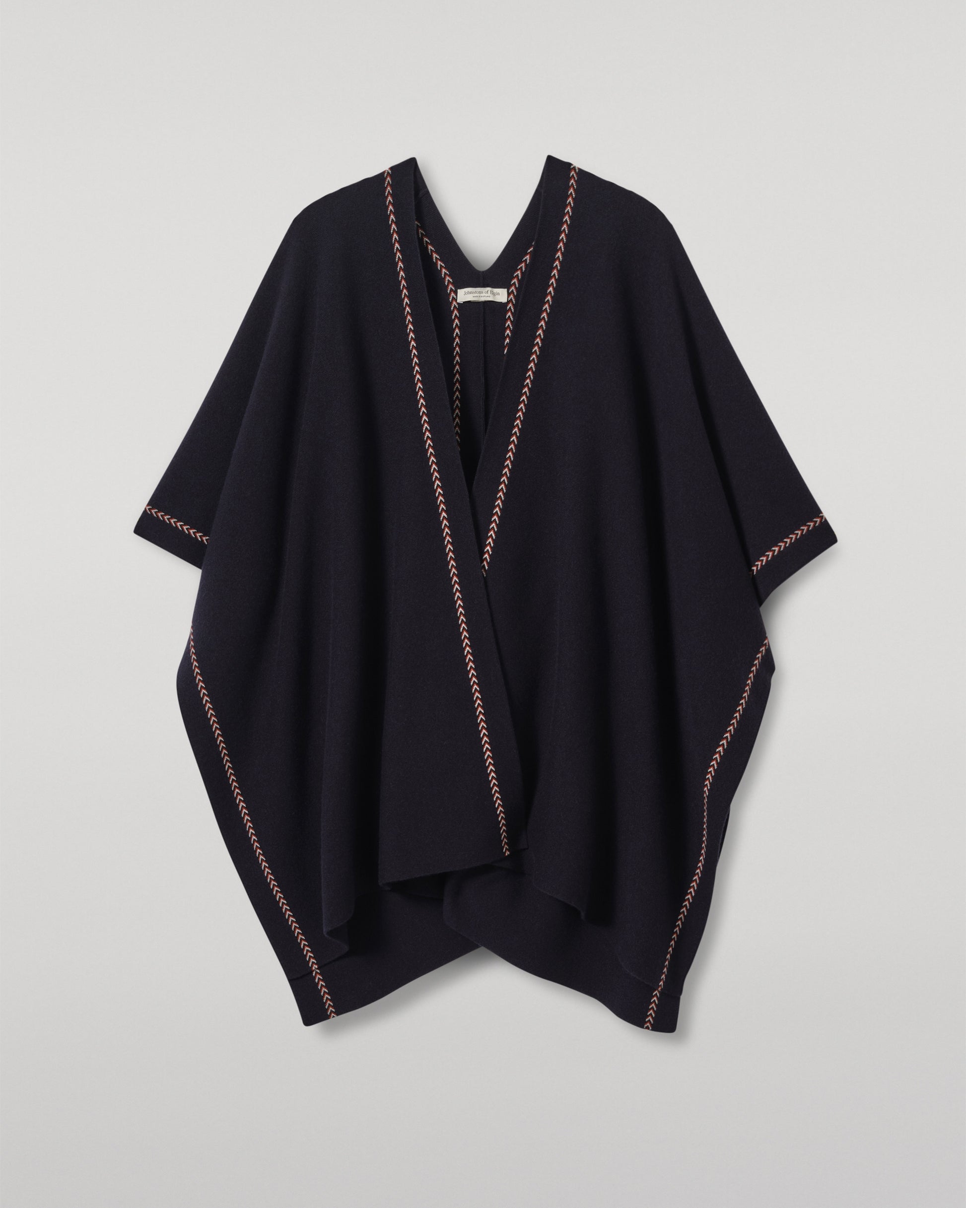 JOHNSTONS OF ELGIN WOMENS HAWK PONCHO NAVY 100% CASHMERE KAU05769Q25973O/S