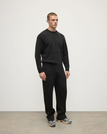 Johnstons of Elgin AW25 Men's Knitwear Black & Mid Grey Double Faced Grey Tapered Joggers KBA01024Q25323
