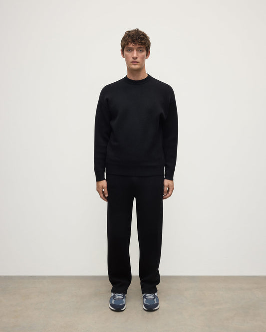 Johnstons of Elgin AW25 Men's Knitwear Iron & Black Double Face Tapered Joggers KBA01024Q25323