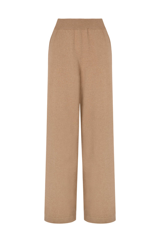 Weite Camel-Kaschmir-Culottes